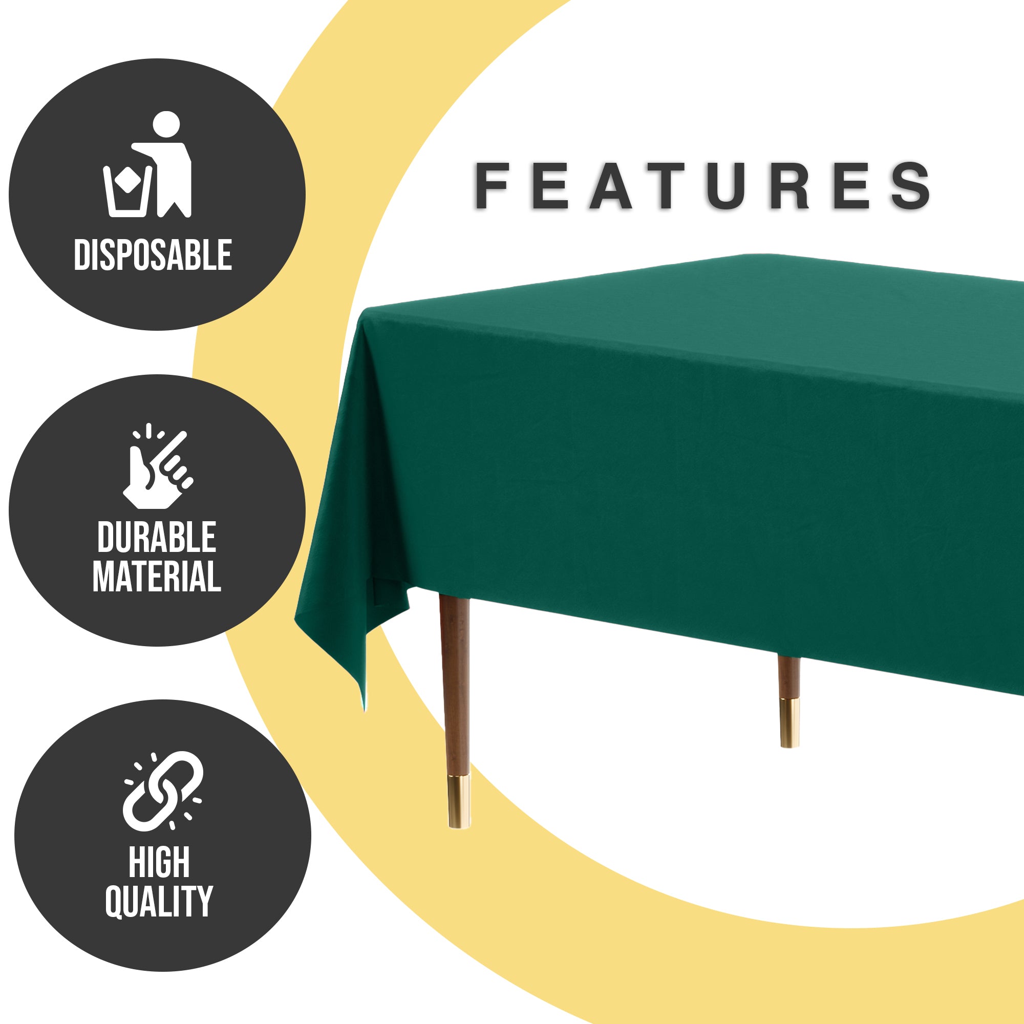 Premium Dark Green Plastic Table Cover | 54 in. x 108 in.
