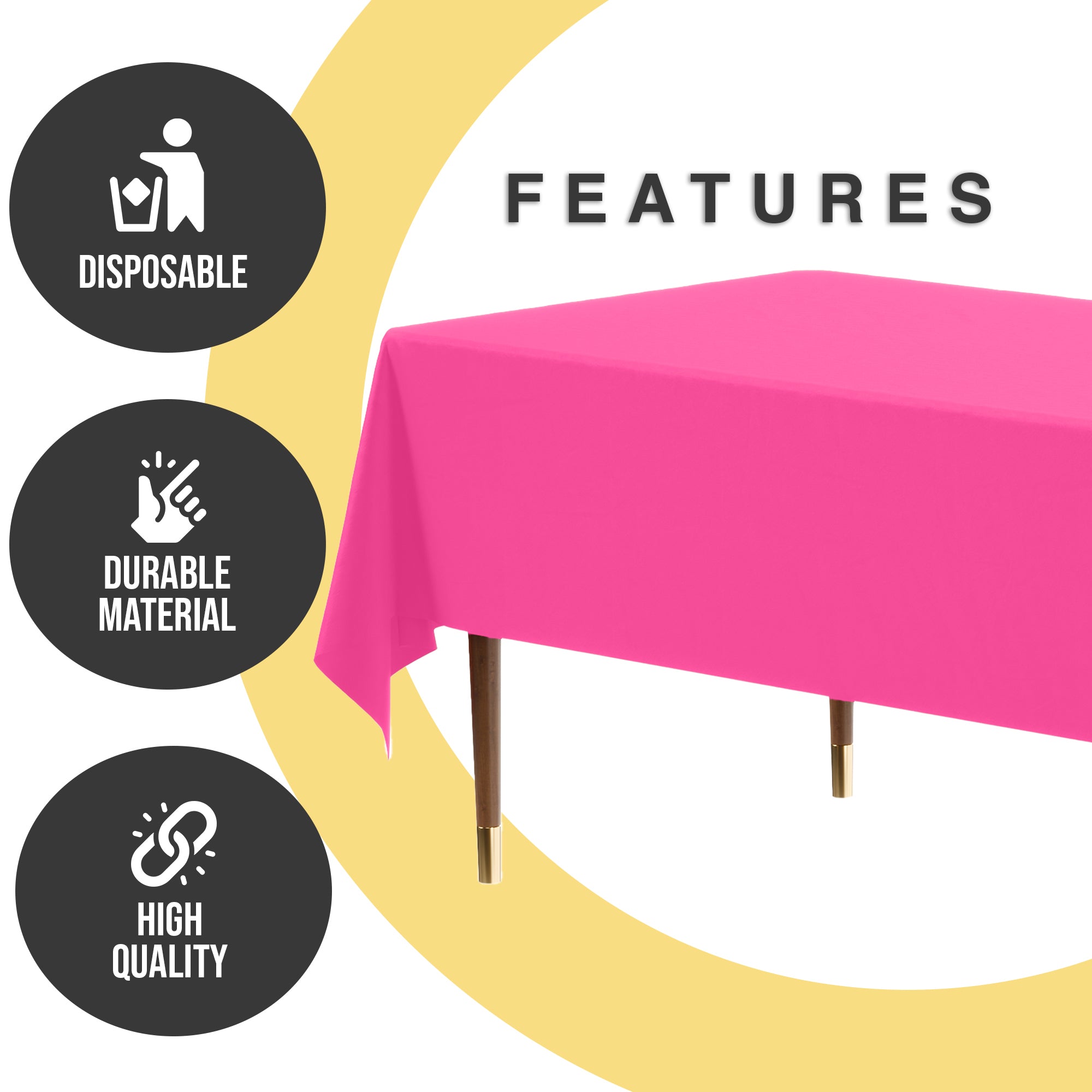 Premium Cerise Plastic Table Cover | 54 in. x 108 in.