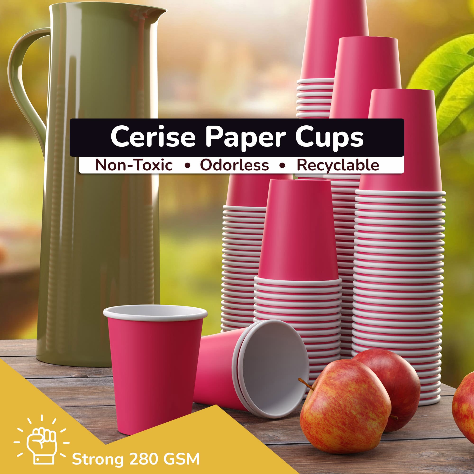 12 Oz. Cerise Paper Cups | 20 Count