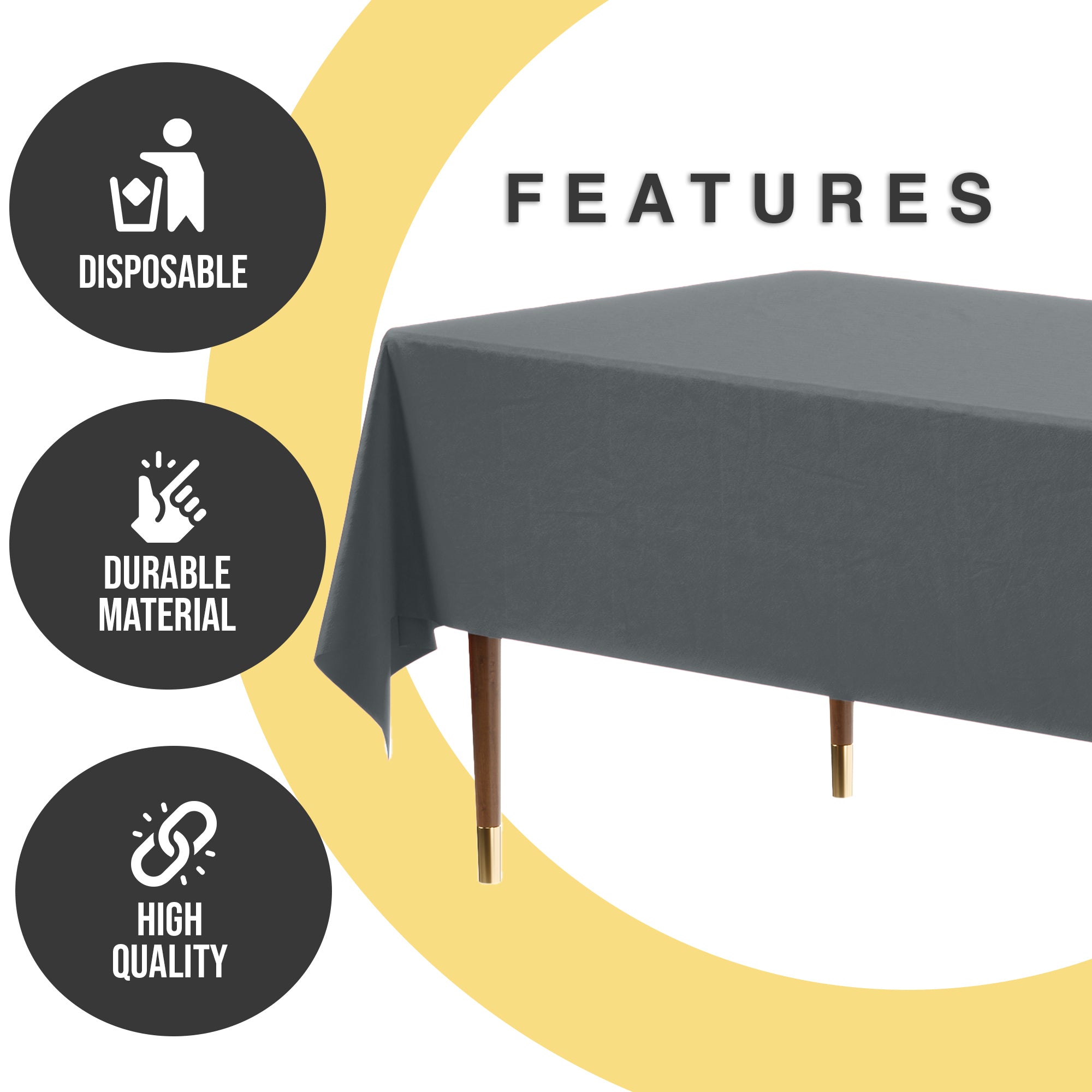 Premium Silver Plastic Table Covers | 6 Pack | 54 in. x 108 in.