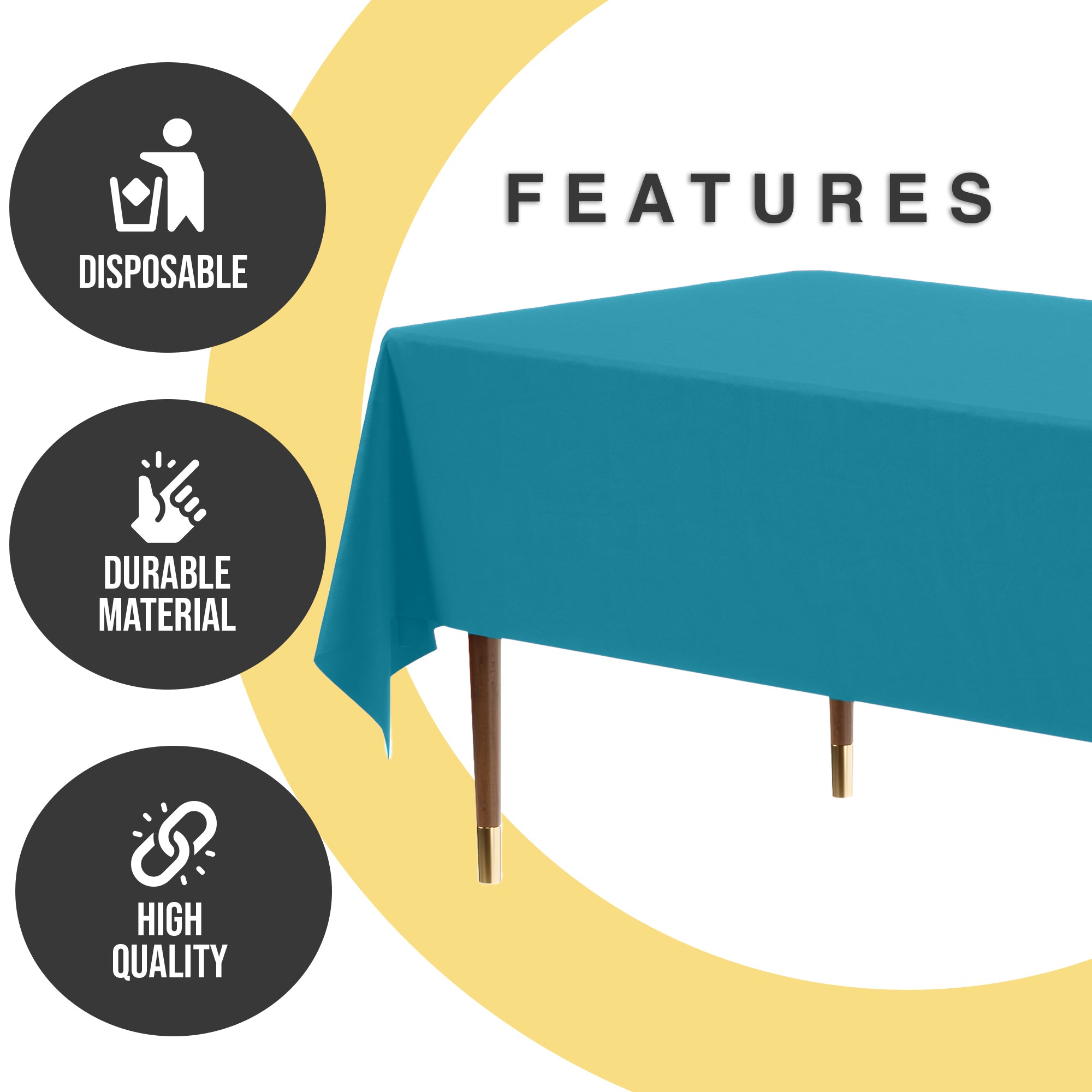 Premium Turquoise Plastic Table Cover | 54 in. x 108 in.