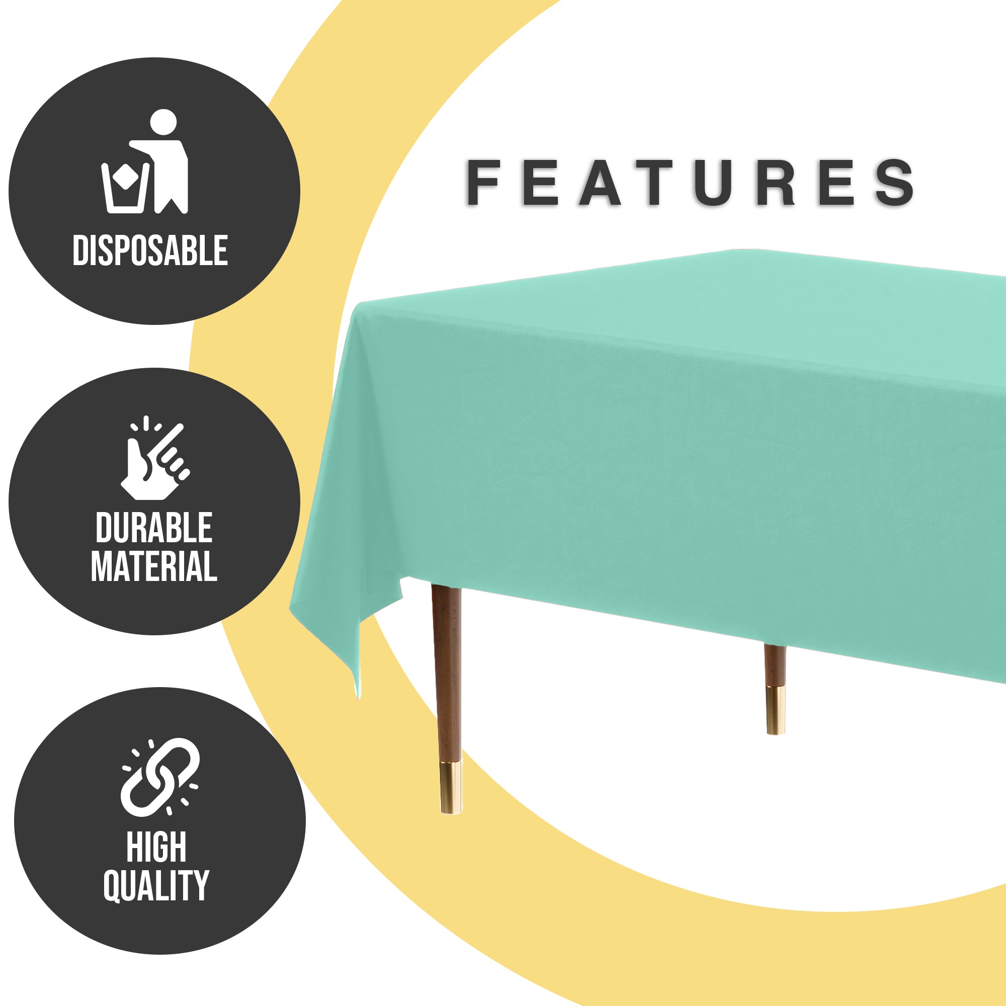 Premium Mint Plastic Table Cover | 54 in. x 108 in.