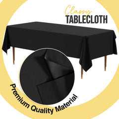 Premium Black Plastic Table Cover | 54 in. x 108 in.