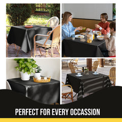 Premium Square Black Table Cover 52" x 52" | 1 Pack