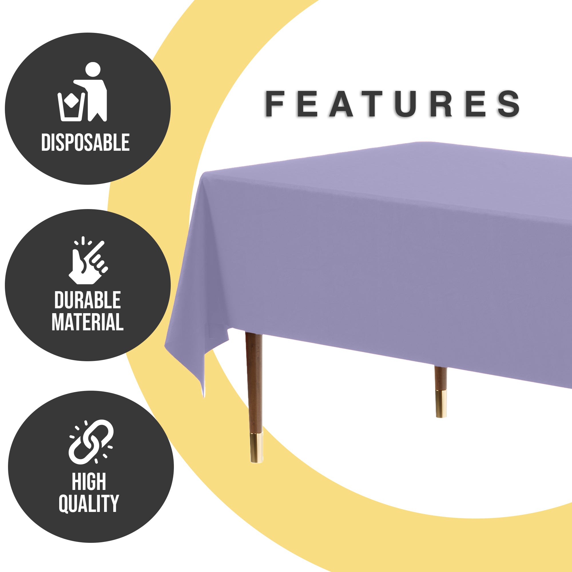 Premium Lavender Plastic Table Cover | 54 in. x 108 in.