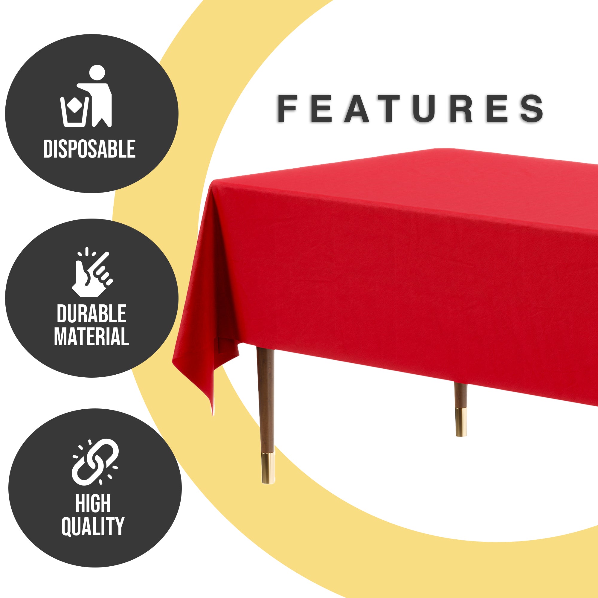 Premium Red Plastic Table Cover | 54 in. x 108 in.