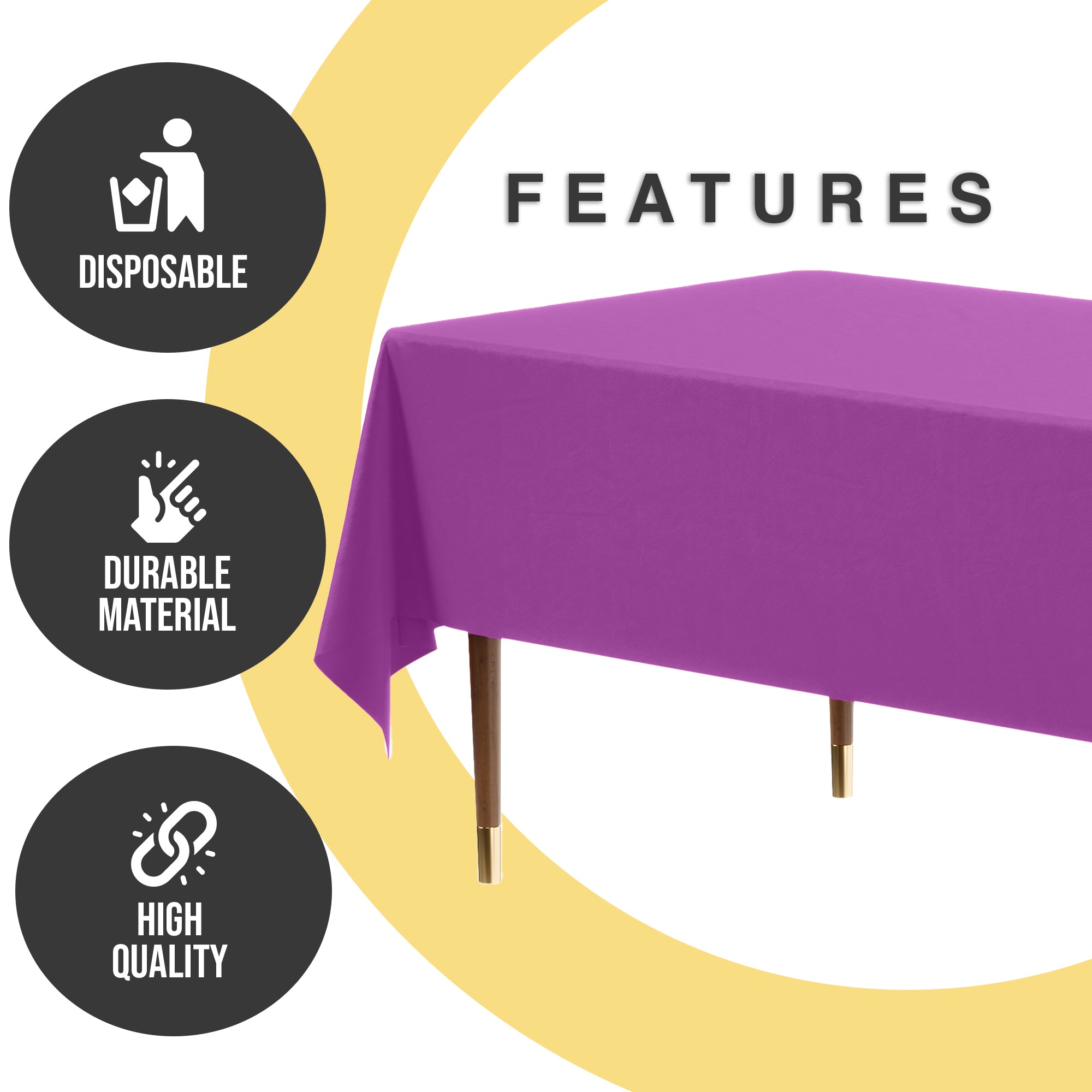 Premium Magenta Plastic Table Cover | 54 in. x 108 in.