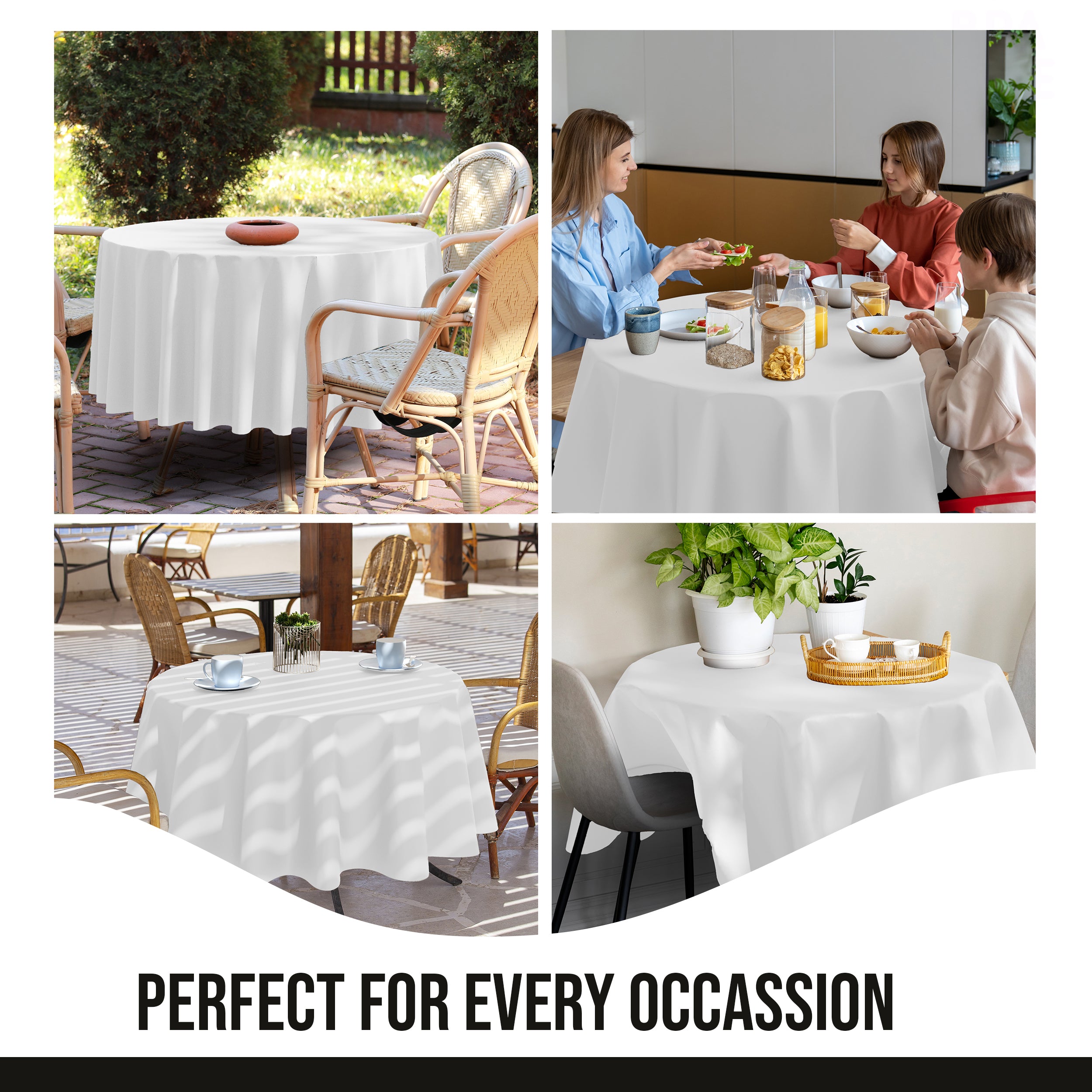 Premium 60" Round White Table Cover