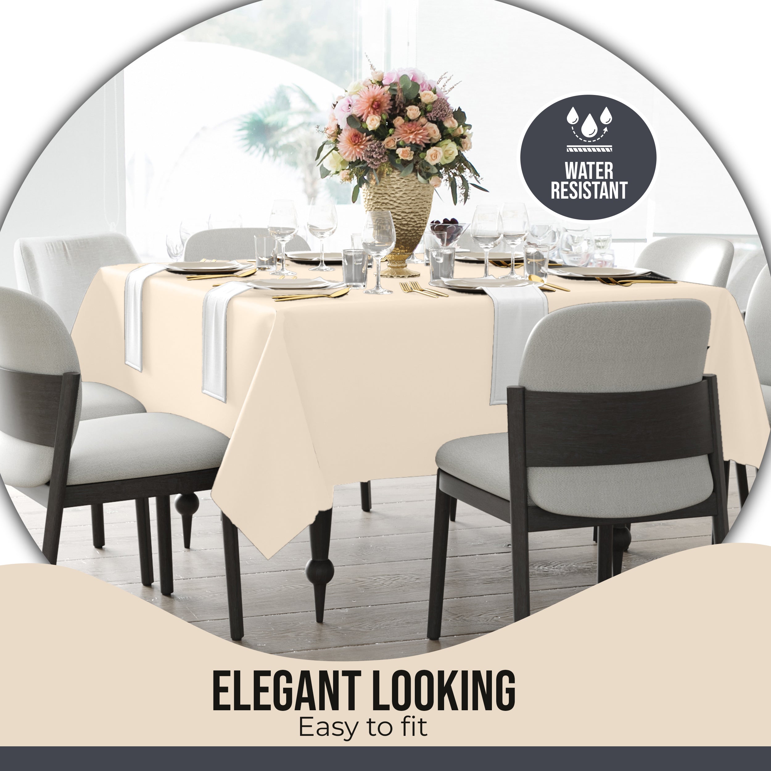 Premium Square Ivory Table Cover 70" x 70" | 1 Pack