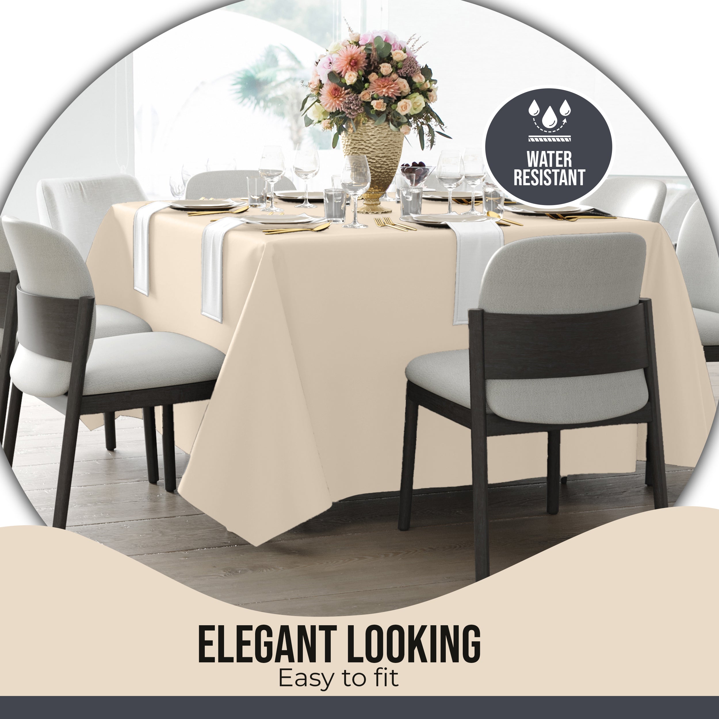 Premium Square Ivory Table Cover 85" x 85" | 1 Pack