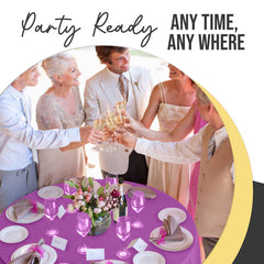 Premium Round Magenta Plastic Table Covers | 12 Pack | 84 in.