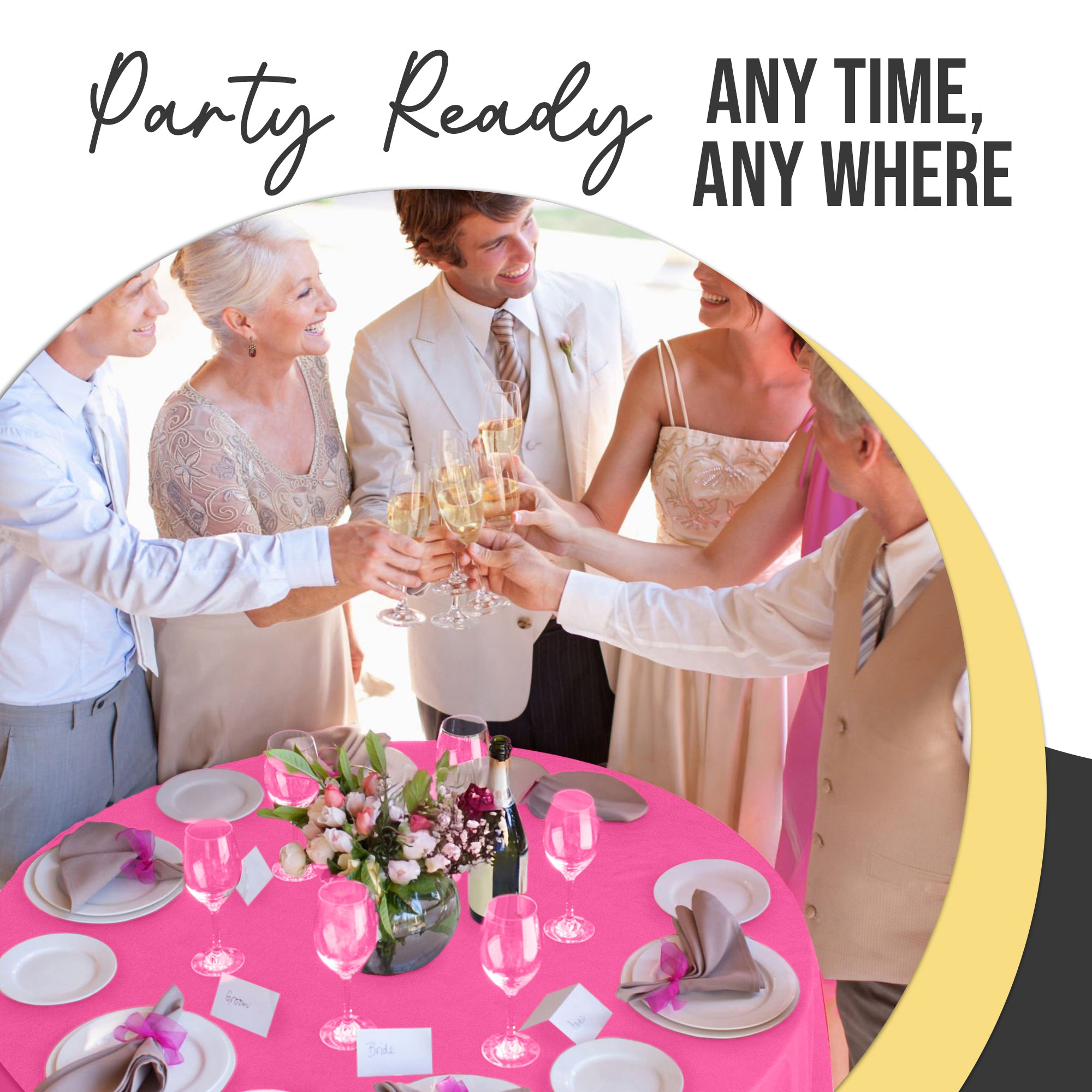 Premium Round Cerise Plastic Table Covers | 12 Pack | 84 in.