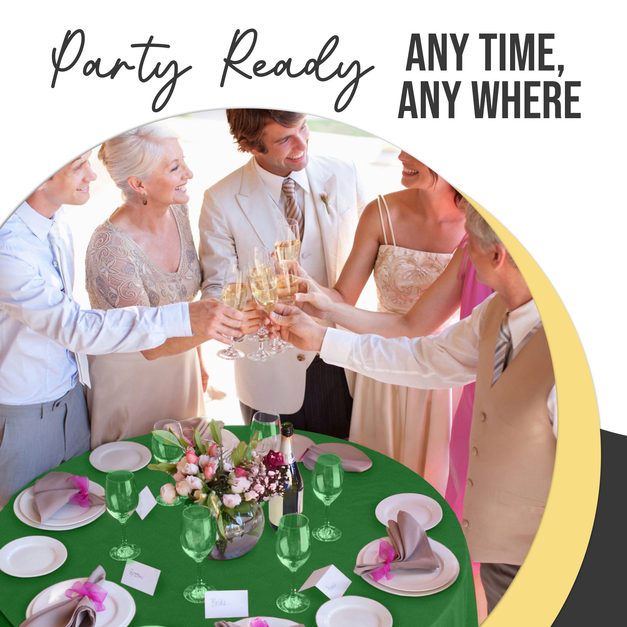 Premium Round Emerald Green Plastic Table Cover | 84 in.