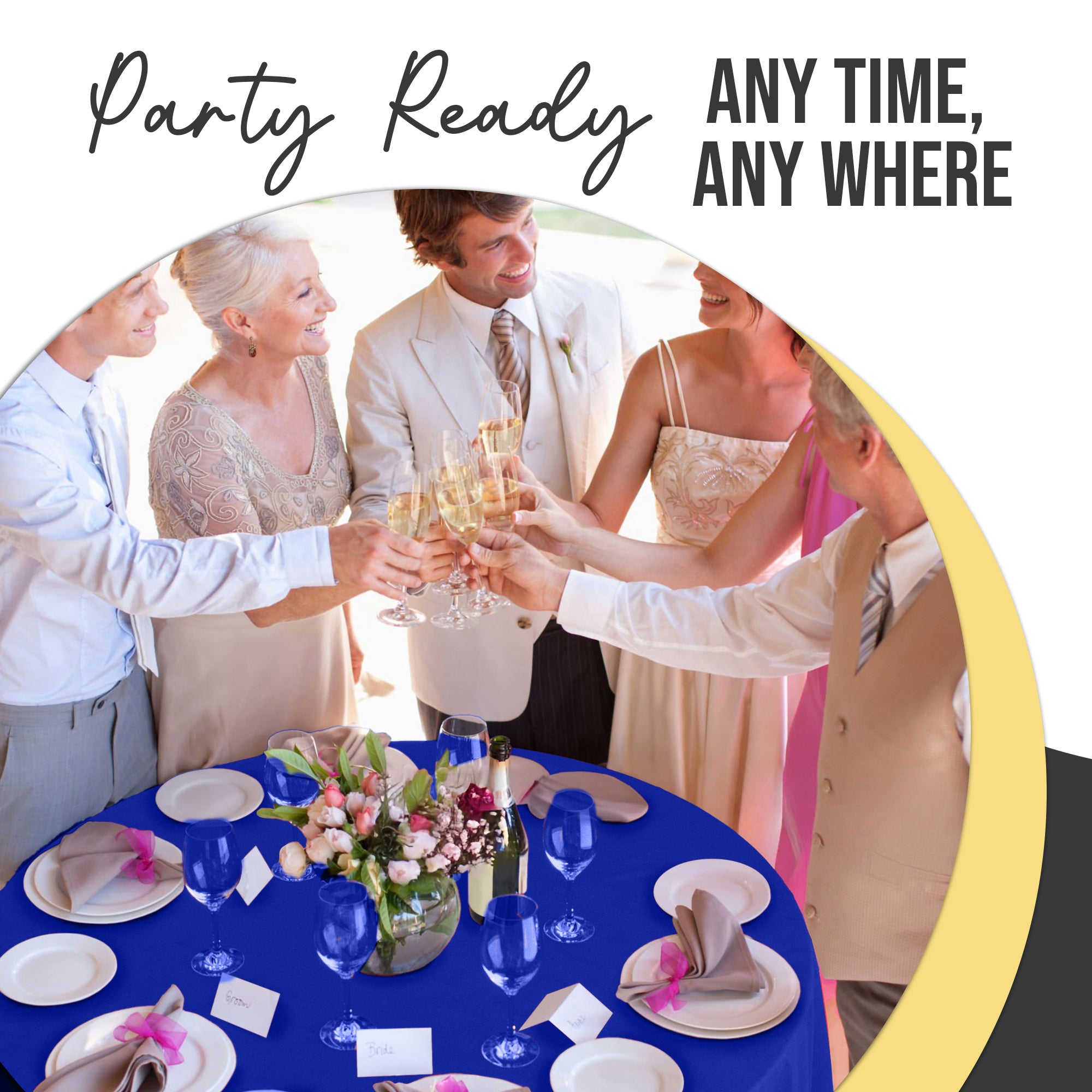 Premium Round Dark Blue Plastic Table Covers | 12 Pack | 84 in.