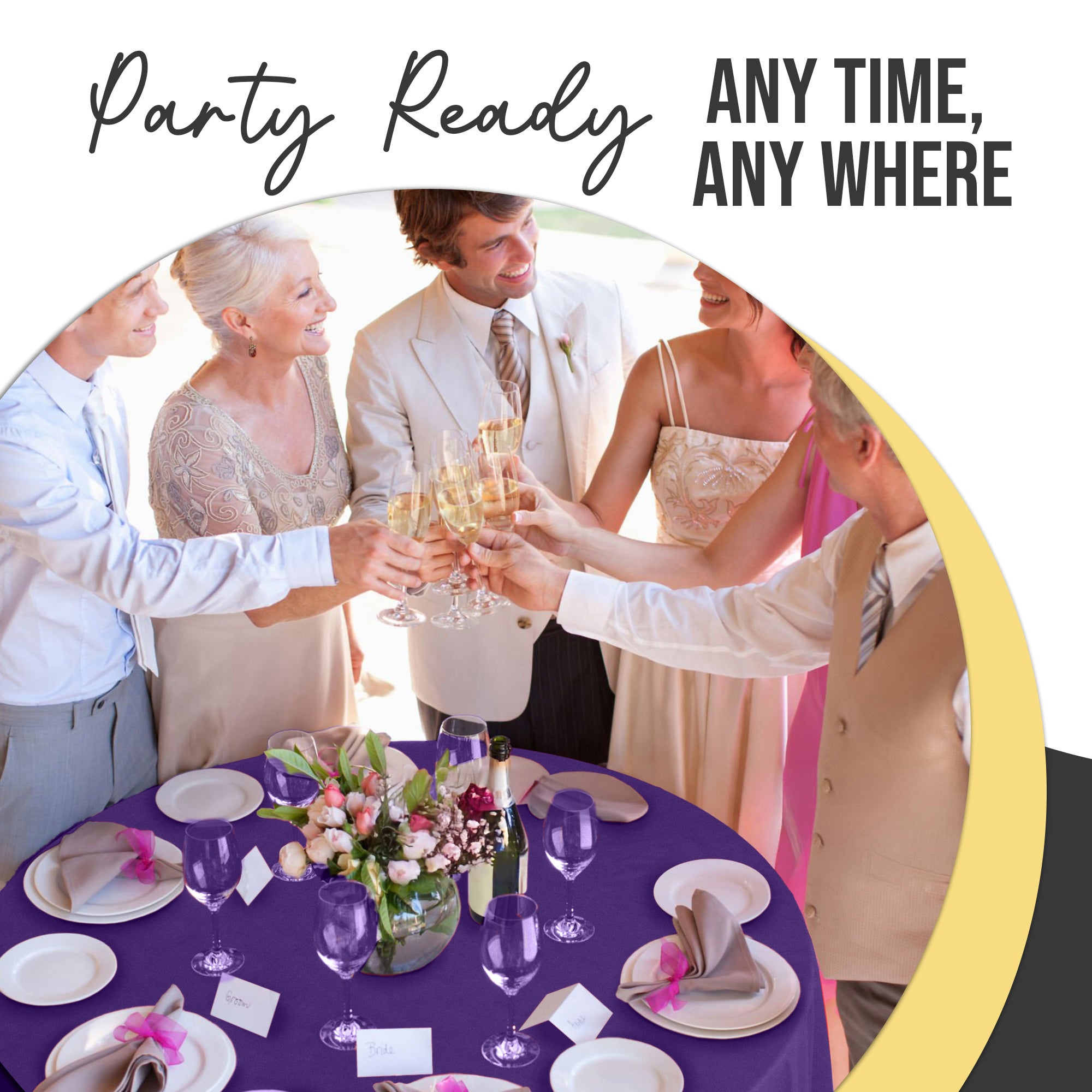 Premium Round Purple Plastic Table Covers | 12 Pack | 84 in.