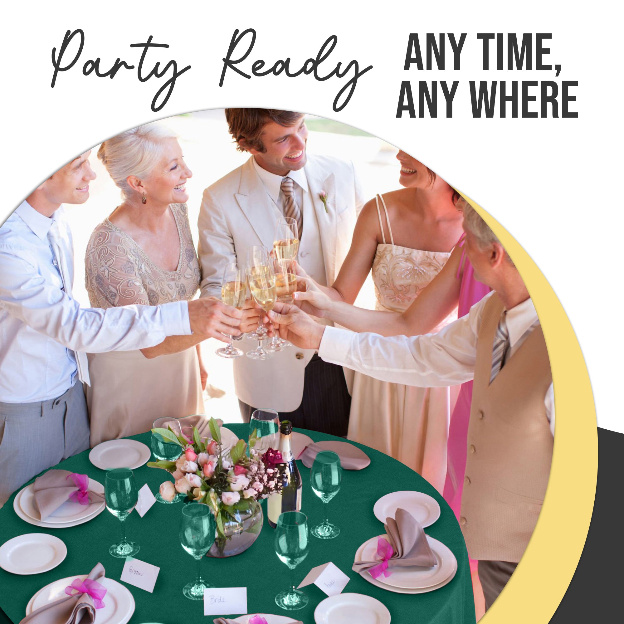Premium Round Dark Green Plastic Table Cover | 84 in.