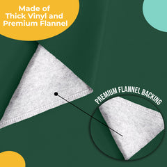 Dark Green Flannel Backed Plastic Table Cover 54 in. x 70 in.