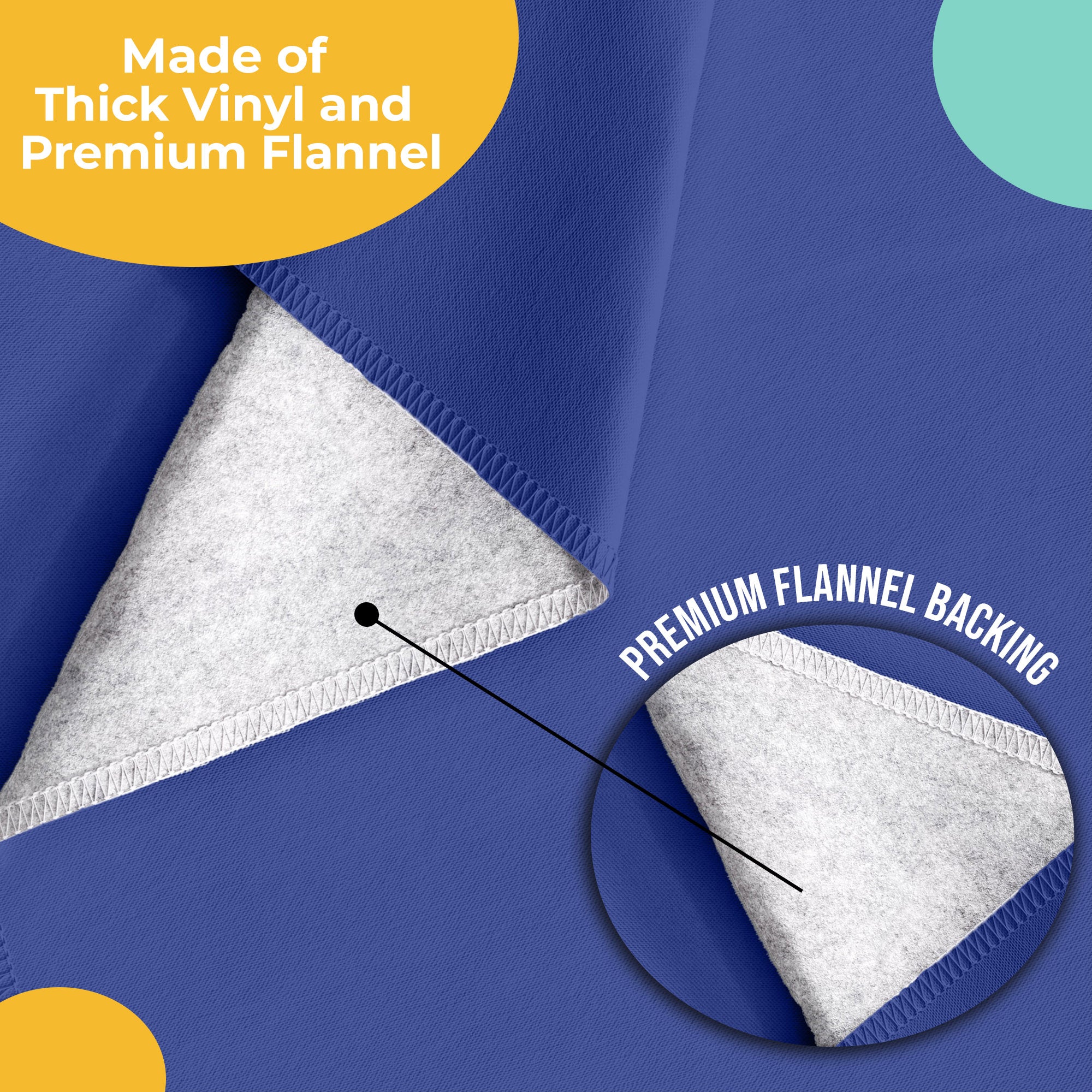 Dark Blue Flannel Backed Plastic Table Cover  | 54 in. x 108 in.