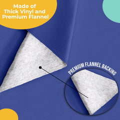 Dark Blue Flannel Backed Plastic Table Cover  | 54 in. x 108 in.