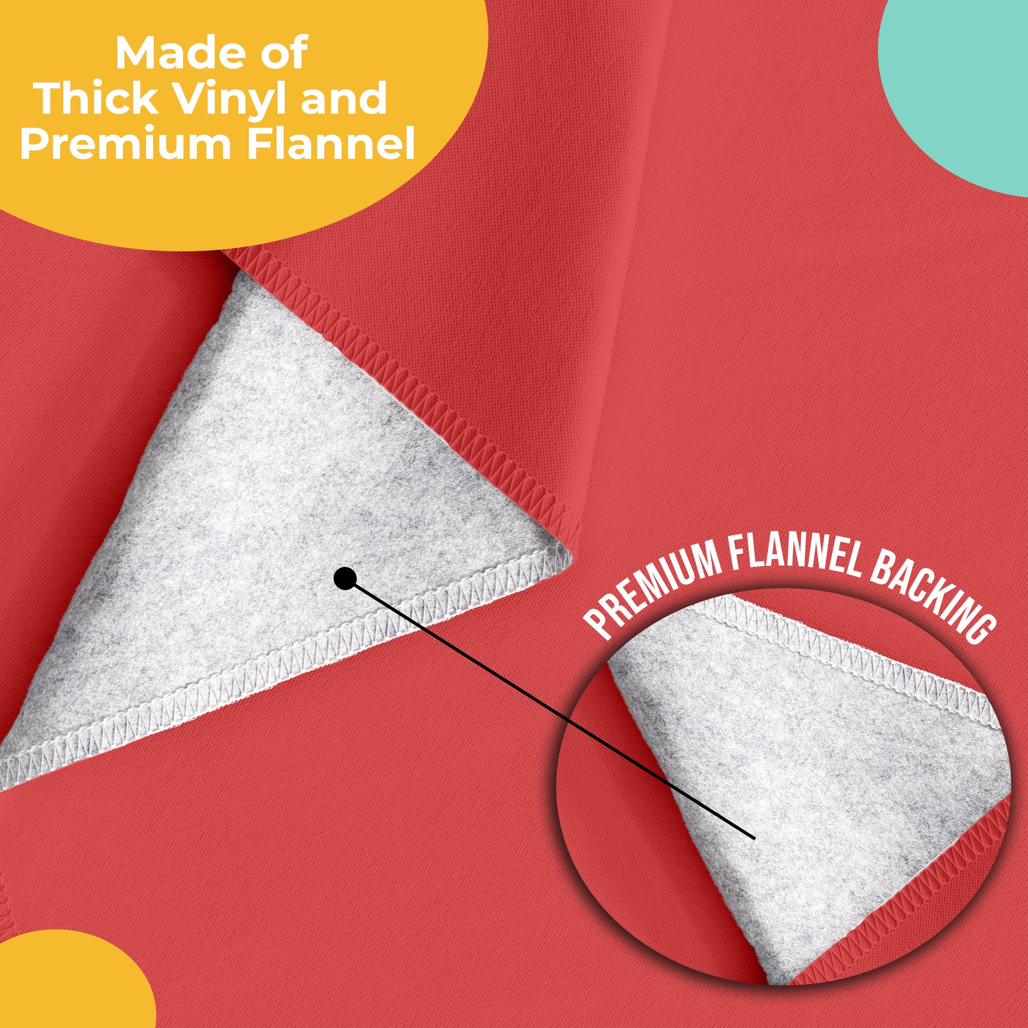 Red Flannel Backed Plastic Table Cover  | 54 in. x 108 in.