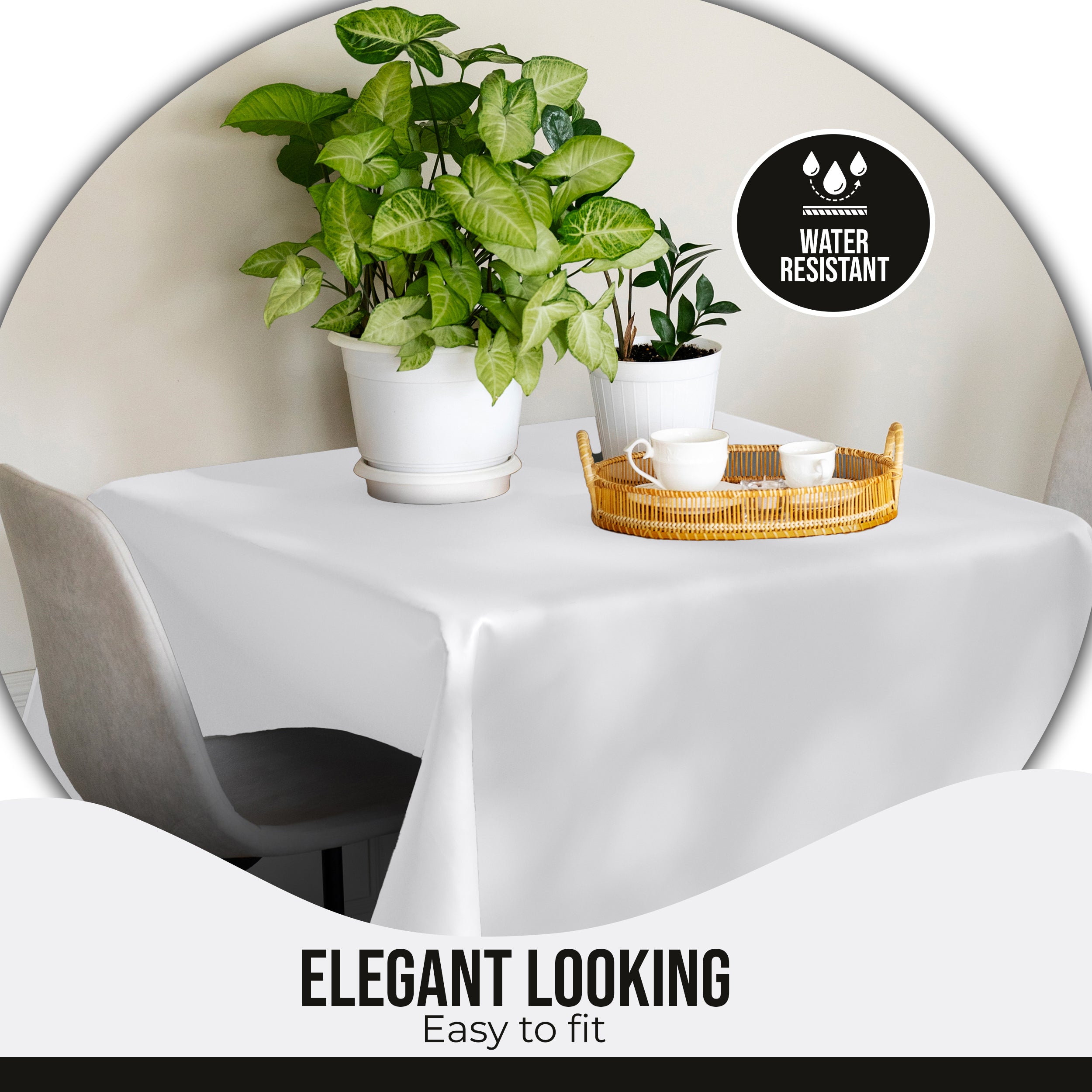 Premium Square White Table Cover 52" x 52" | 1 Pack