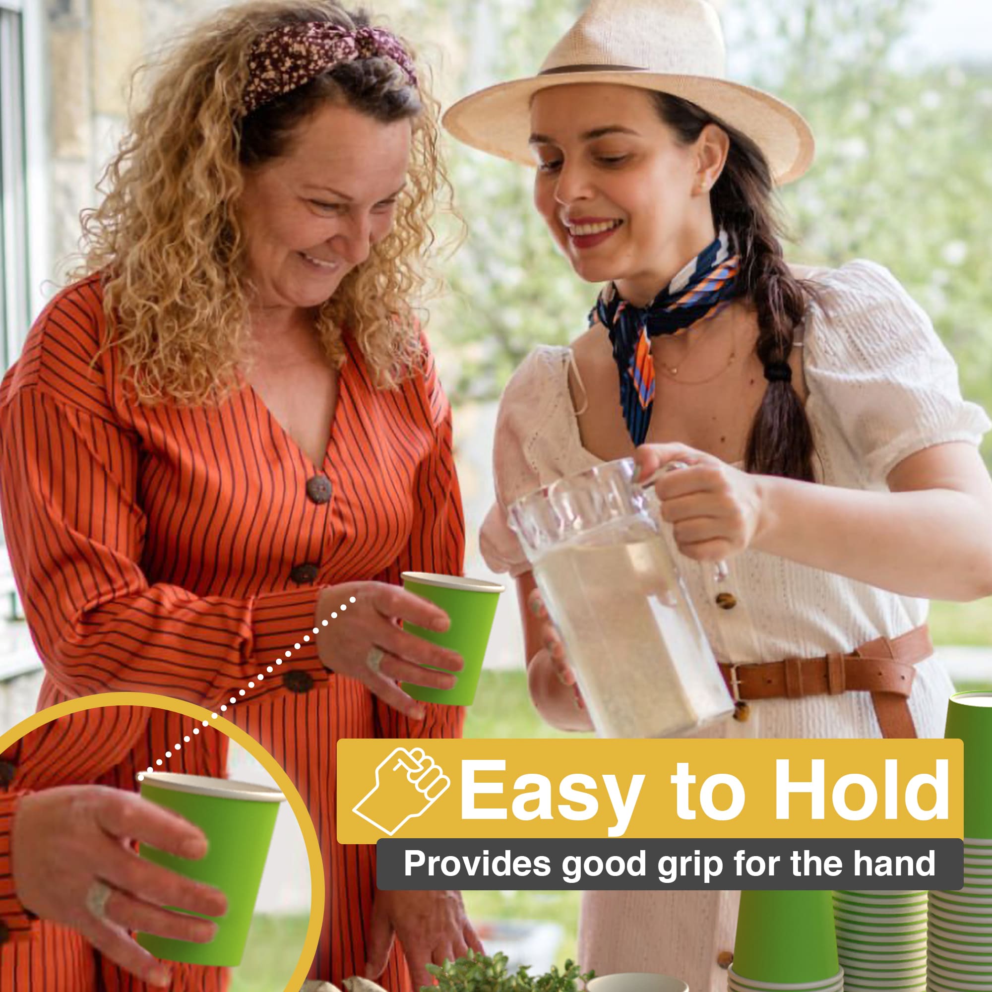 12 Oz. Lime Green Paper Cups | 20 Count