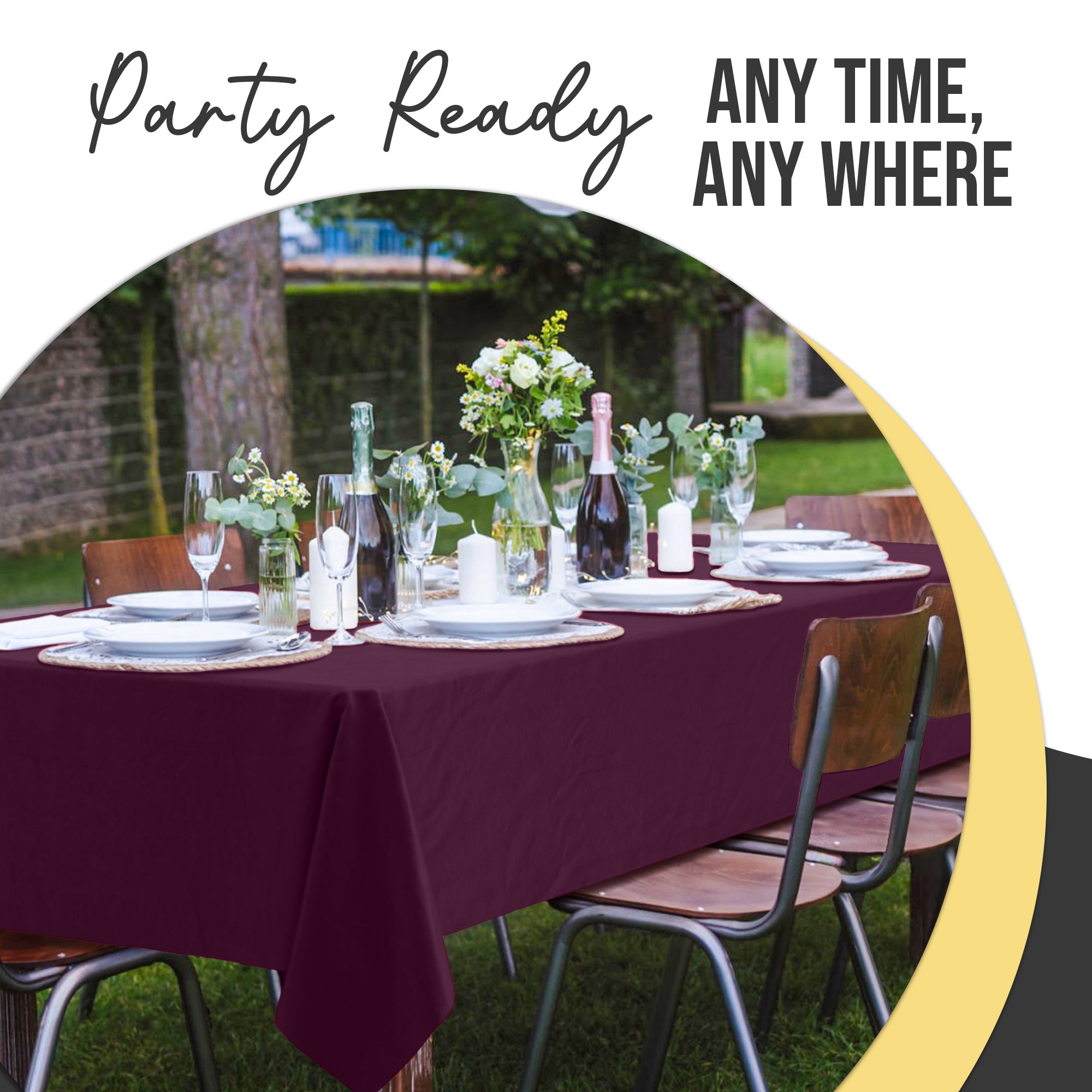 Premium Plum Plastic Table Cover | 54 in. x 108 in.