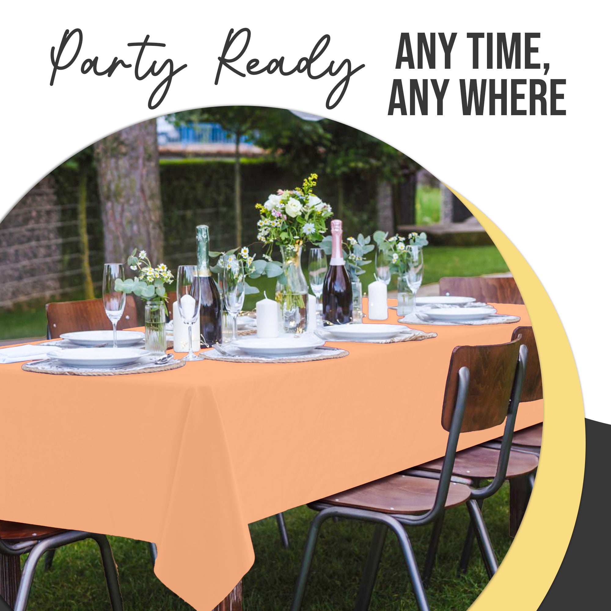Premium Peach Plastic Table Cover | 54 in. x 108 in.