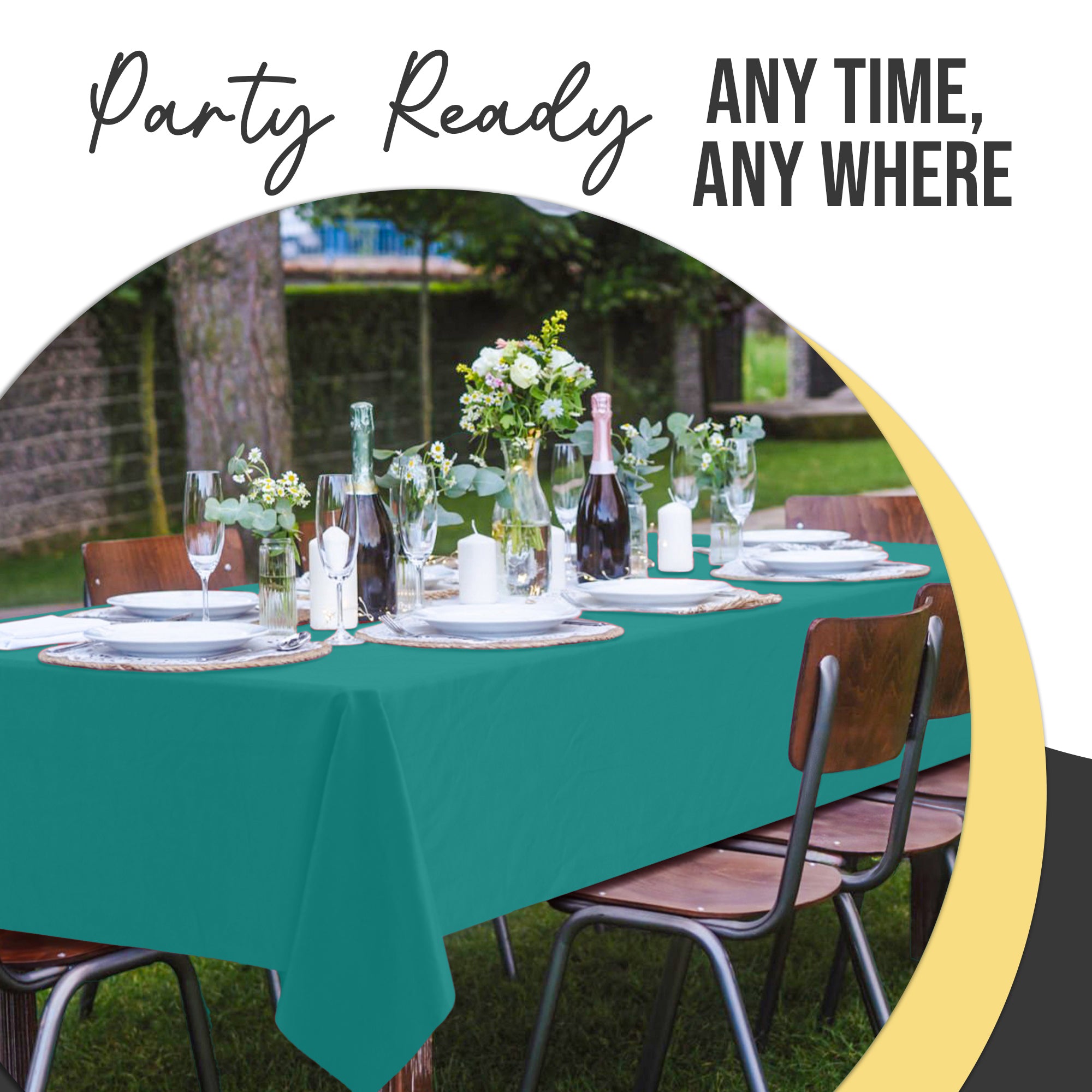 Premium Teal Rectangle Plastic Table Cover | 54 in. x 108 in.