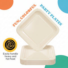 7 In. Ivory Square Paper Plates - 50 Ct.