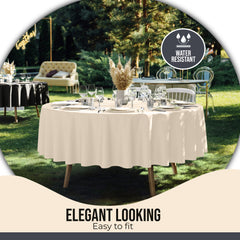 Premium 90" Round Ivory Table Cover
