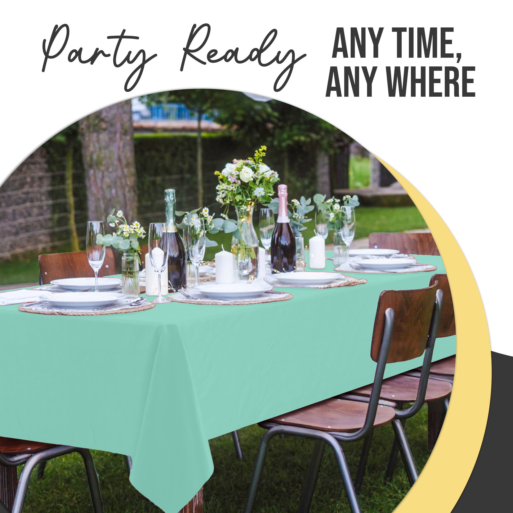 Premium Mint Plastic Table Cover | 54 in. x 108 in.