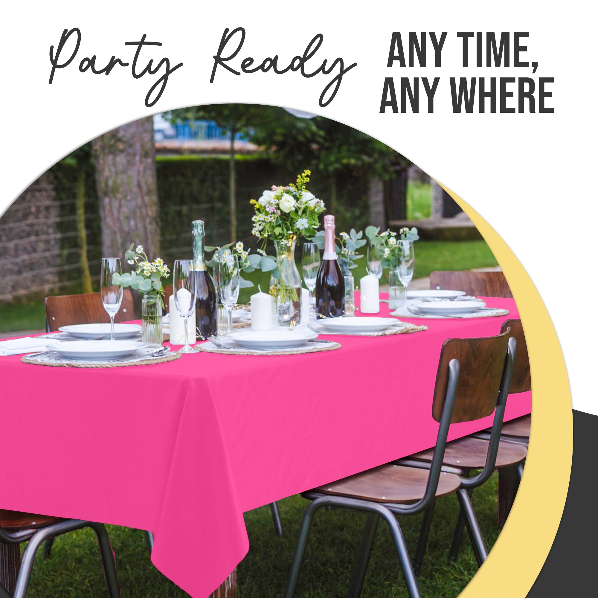 Premium Cerise Plastic Table Cover | 54 in. x 108 in.