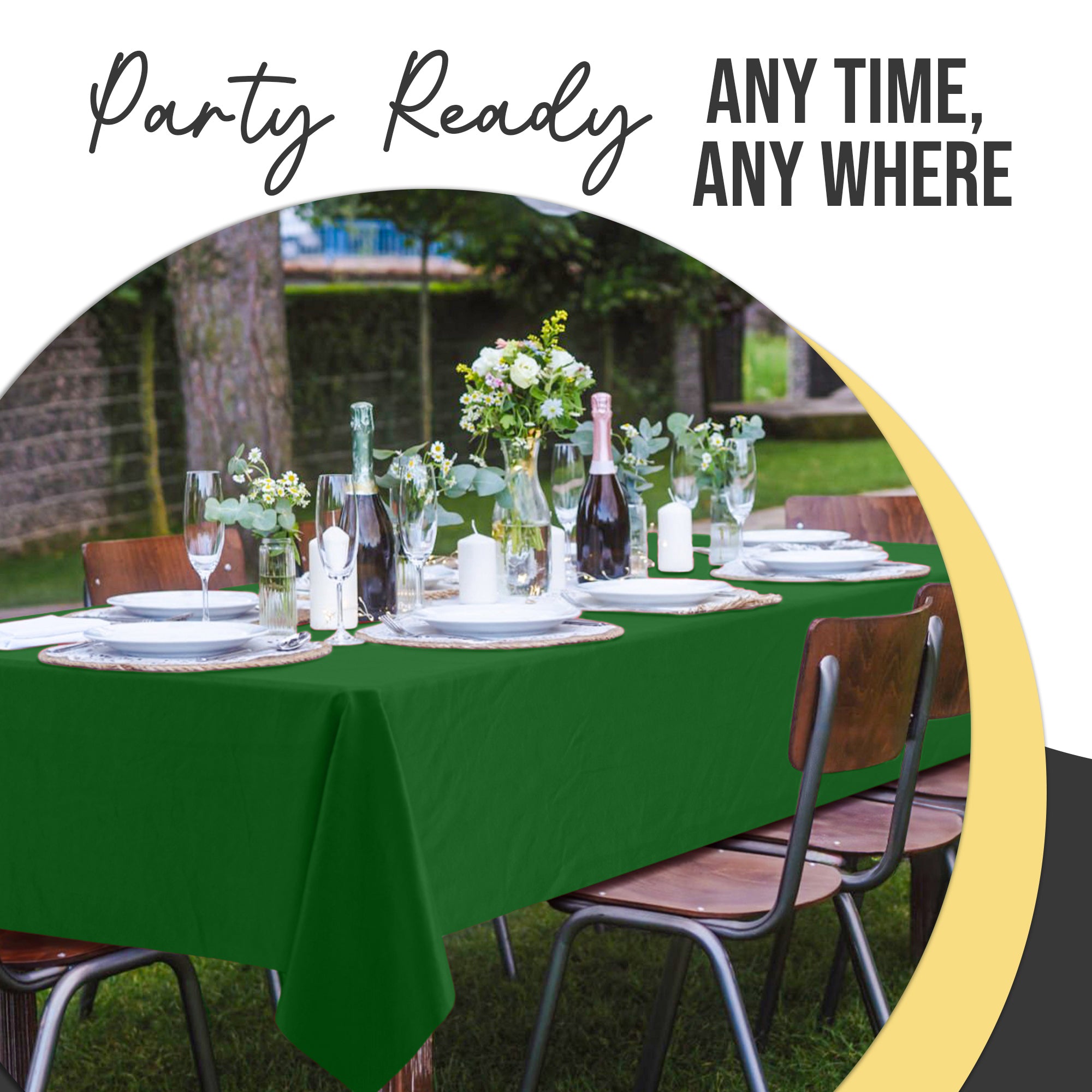 Premium Emerald Green Plastic Table Cover | 54 in. x 108 in.