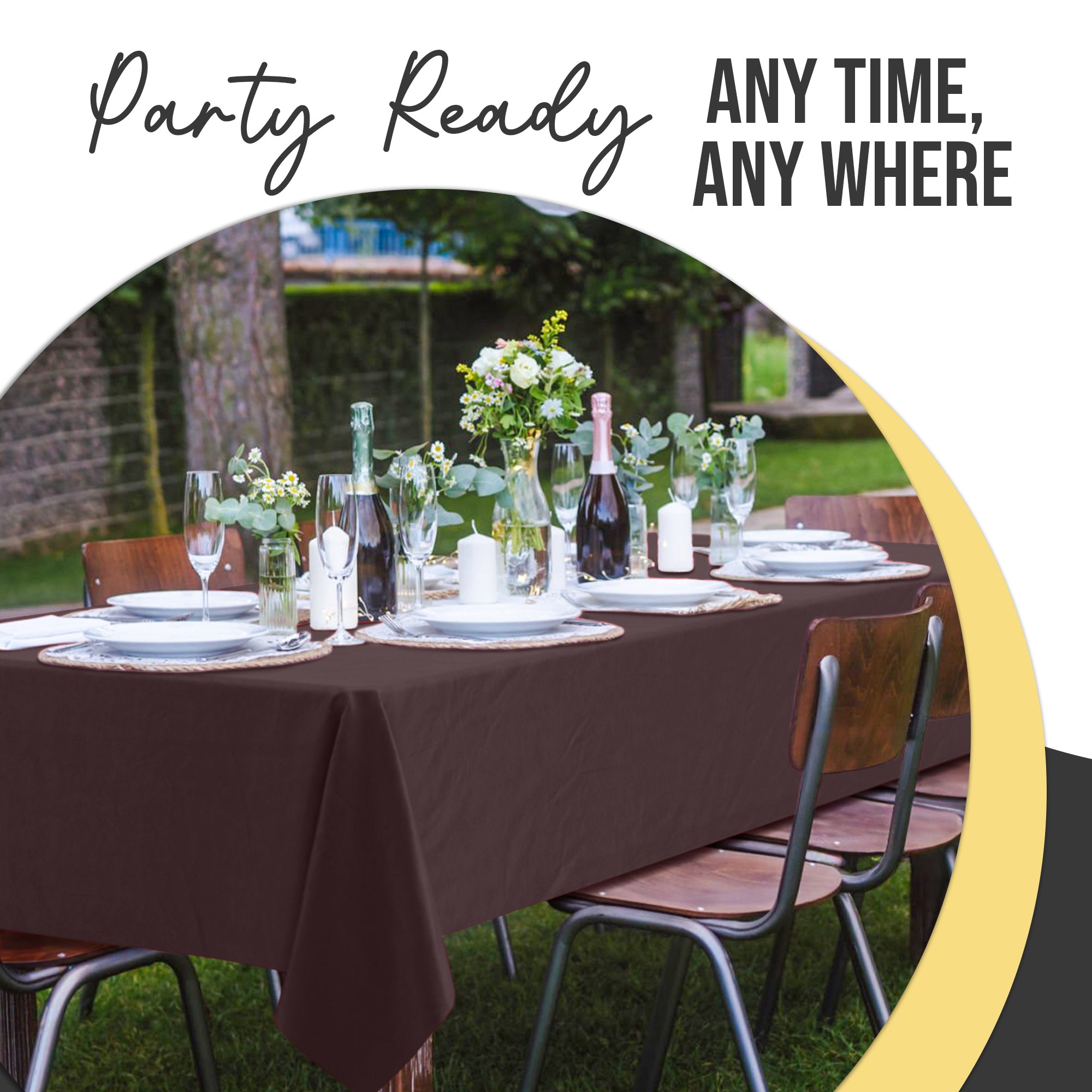 Premium Brown Plastic Table Cover | 54 in. x 108 in.