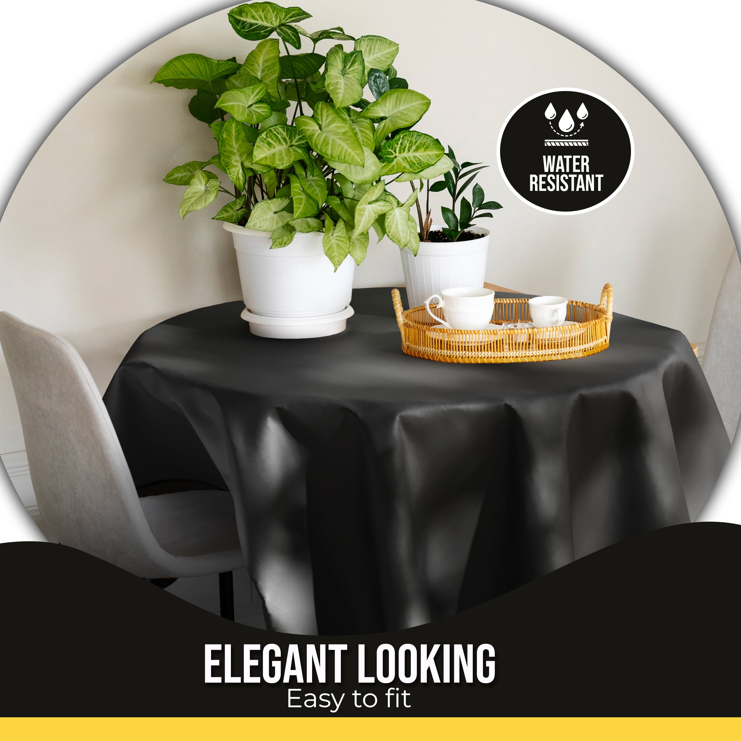 Premium 60" Round Black Table Cover