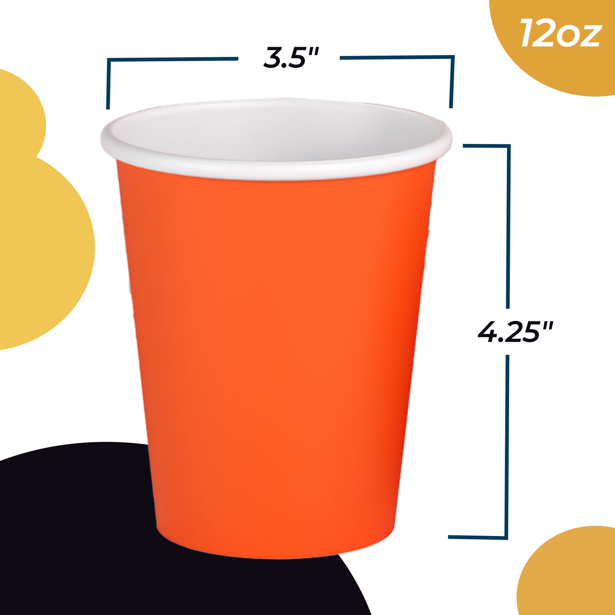 12 Oz. Orange Paper Cups | 20 Count