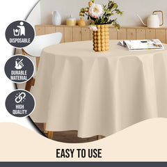 Premium 60" Round Ivory Table Cover