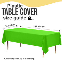 Premium Lime Green Plastic Table Cover | 54 in. x 108 in.