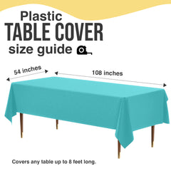 Premium Aqua Blue Plastic Table Cover | 54 in. x 108 in.