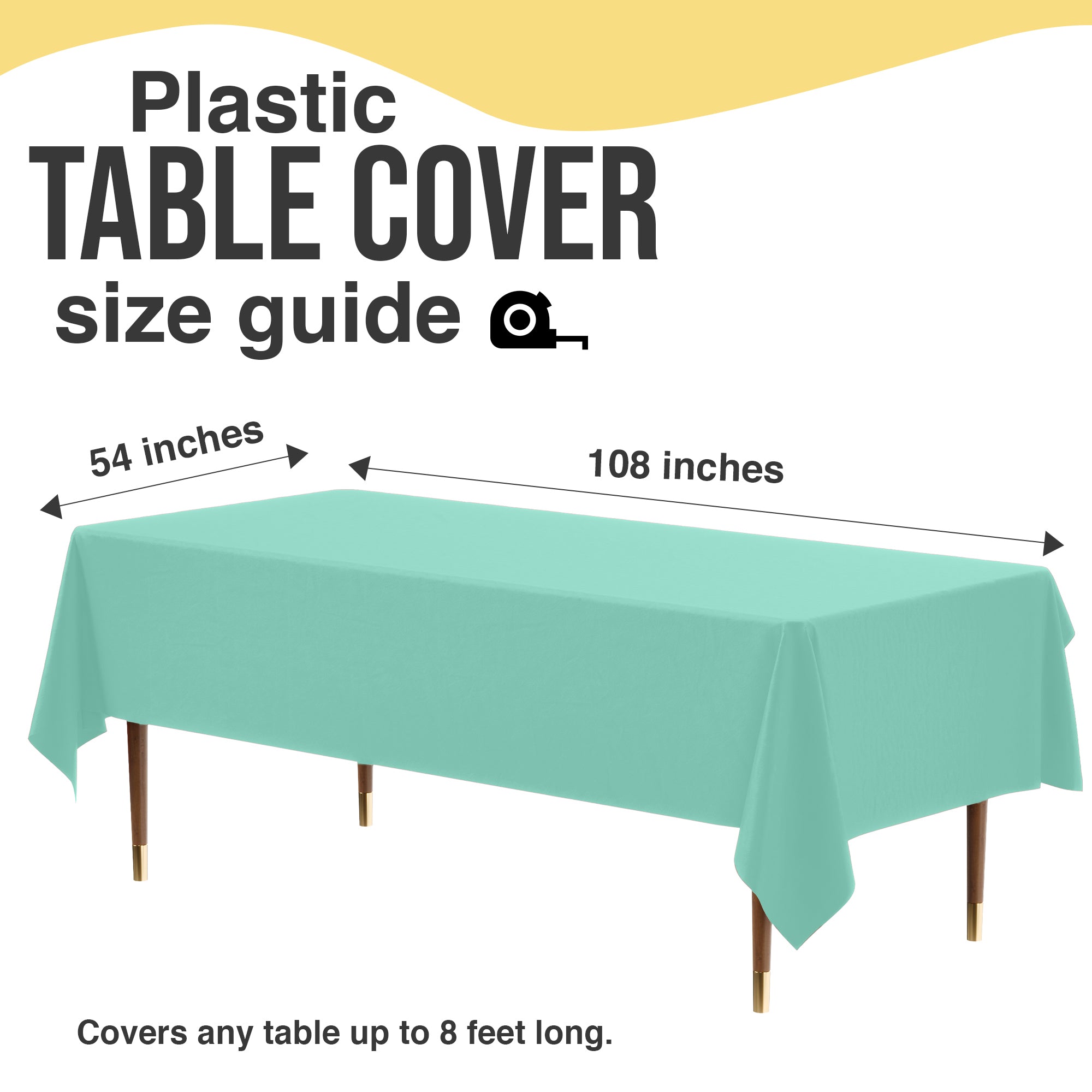 Premium Mint Plastic Table Cover | 54 in. x 108 in.