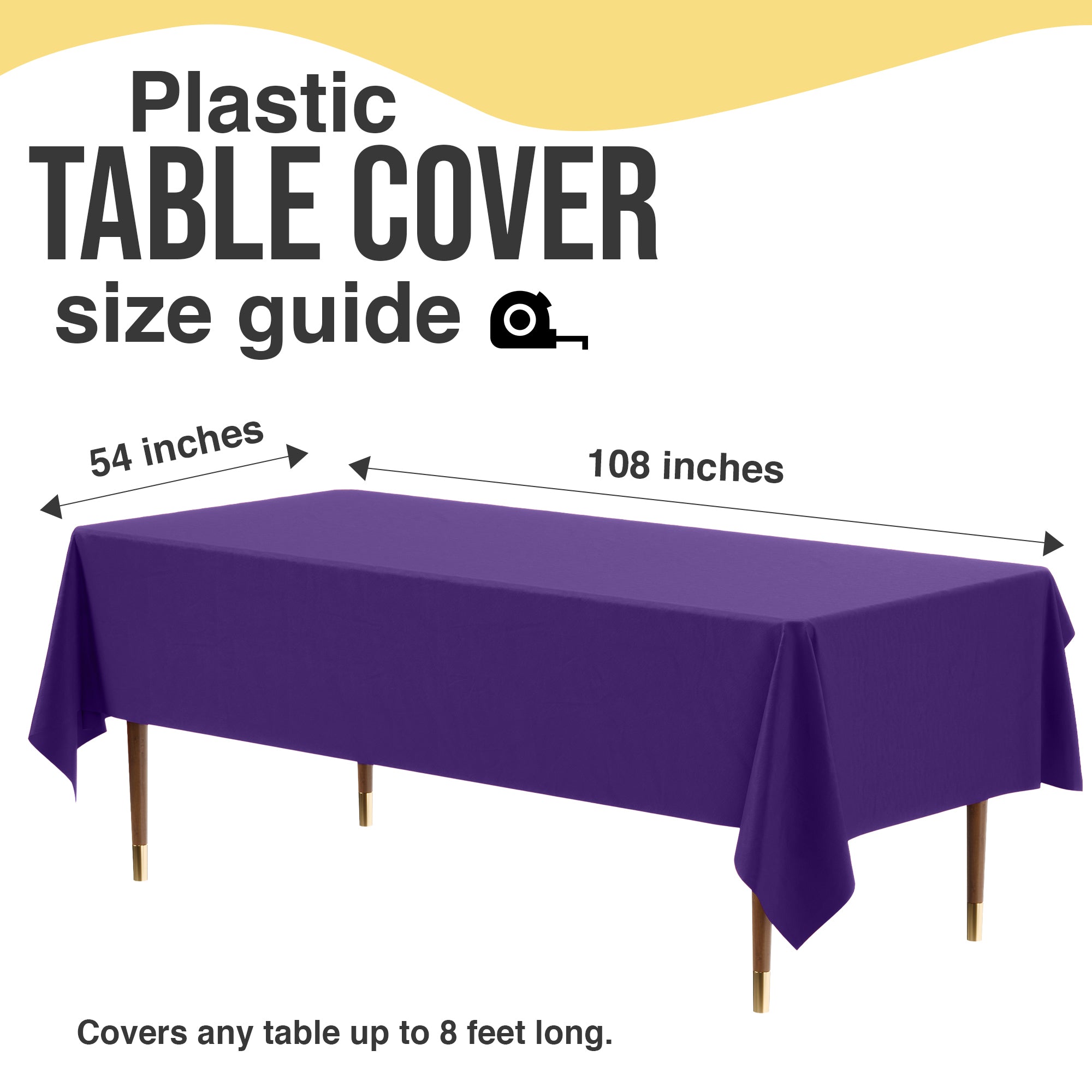 Premium Purple Plastic Table Cover | 54 in. x 108 in.