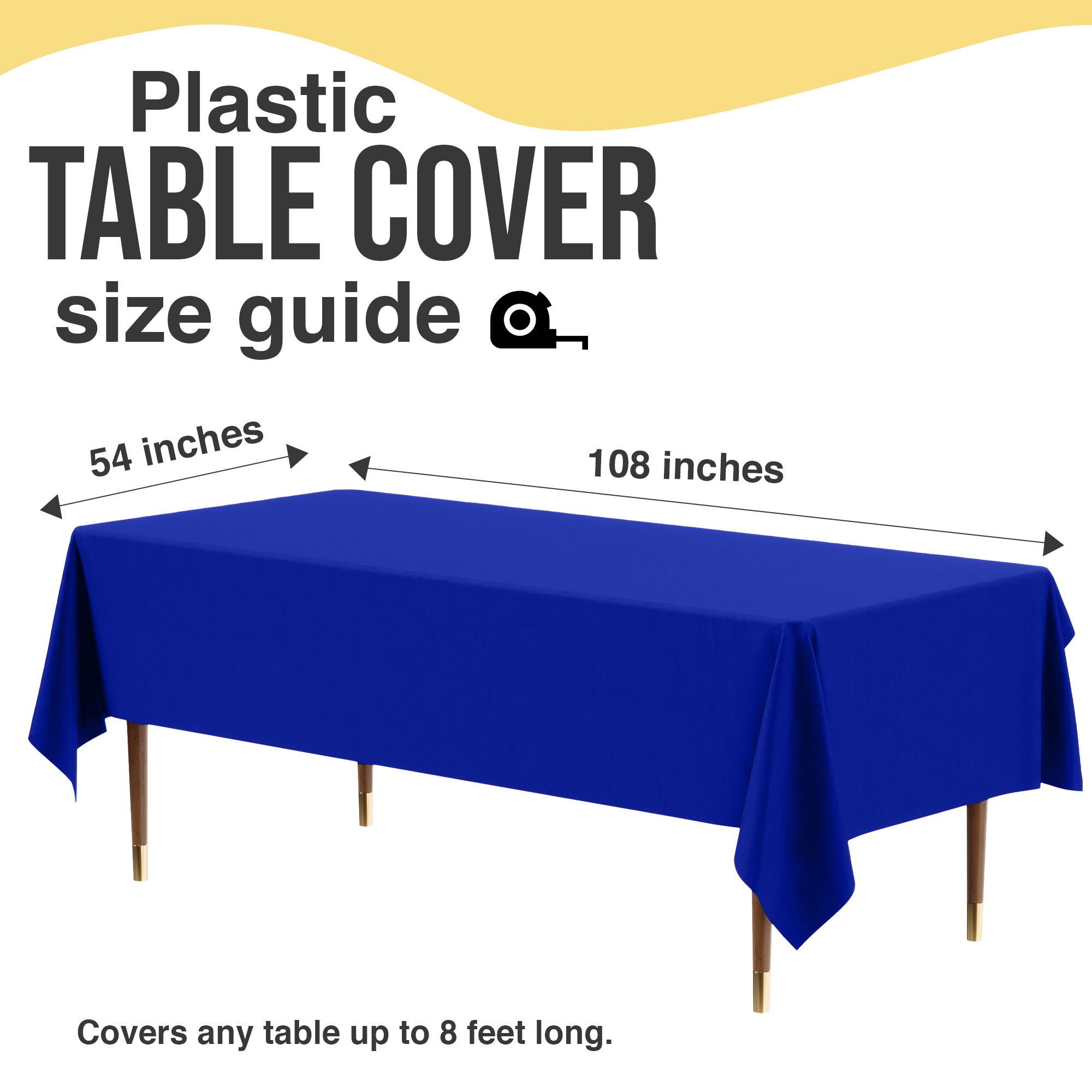Premium Dark Blue Plastic Table Cover | 54 in. x 108 in.