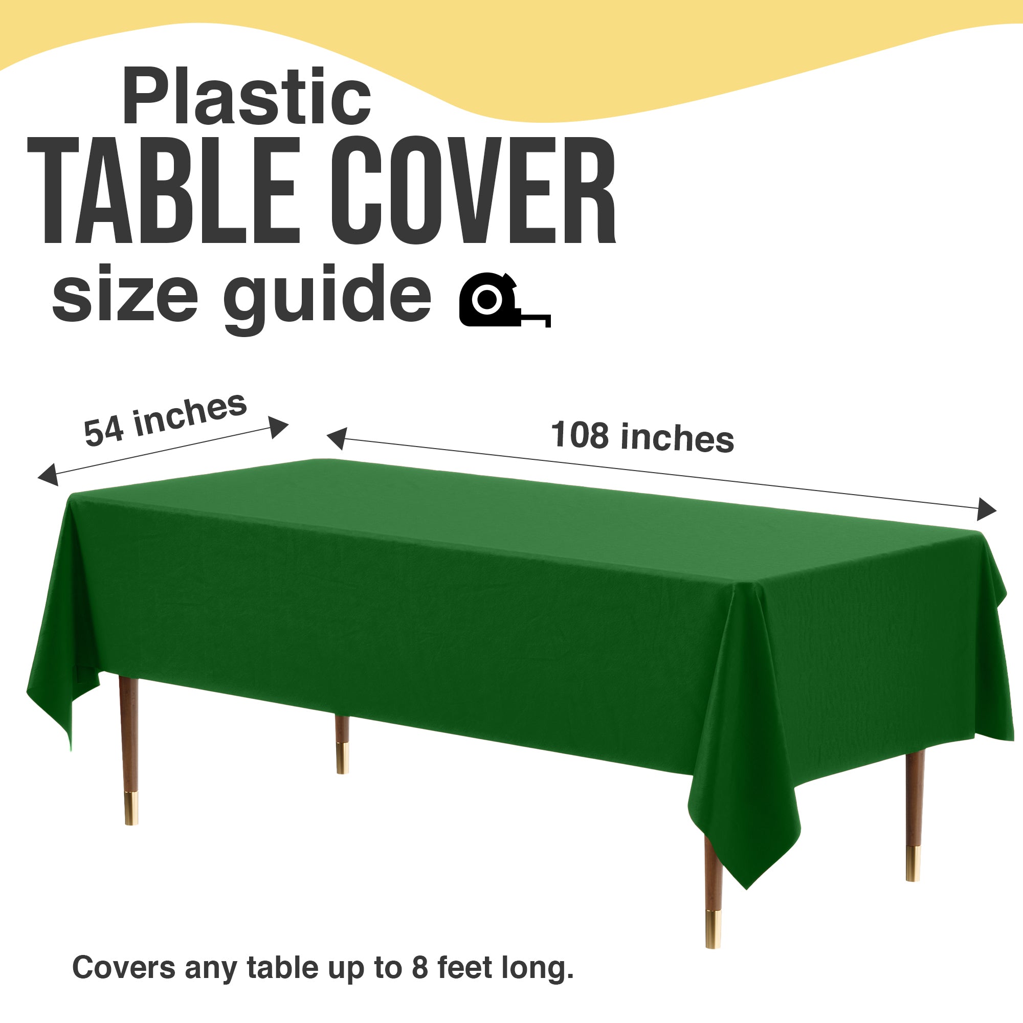 Premium Emerald Green Plastic Table Cover | 54 in. x 108 in.