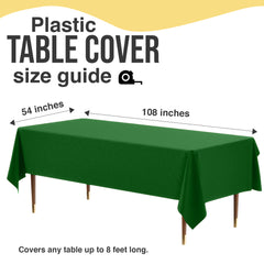 Premium Emerald Green Plastic Table Cover | 54 in. x 108 in.