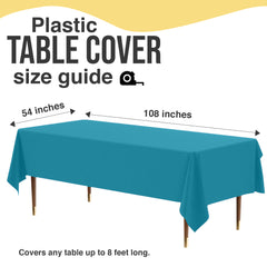 Premium Turquoise Plastic Table Cover | 54 in. x 108 in.
