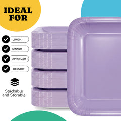 7 In. Lavender Square Paper Plates - 20 Ct.