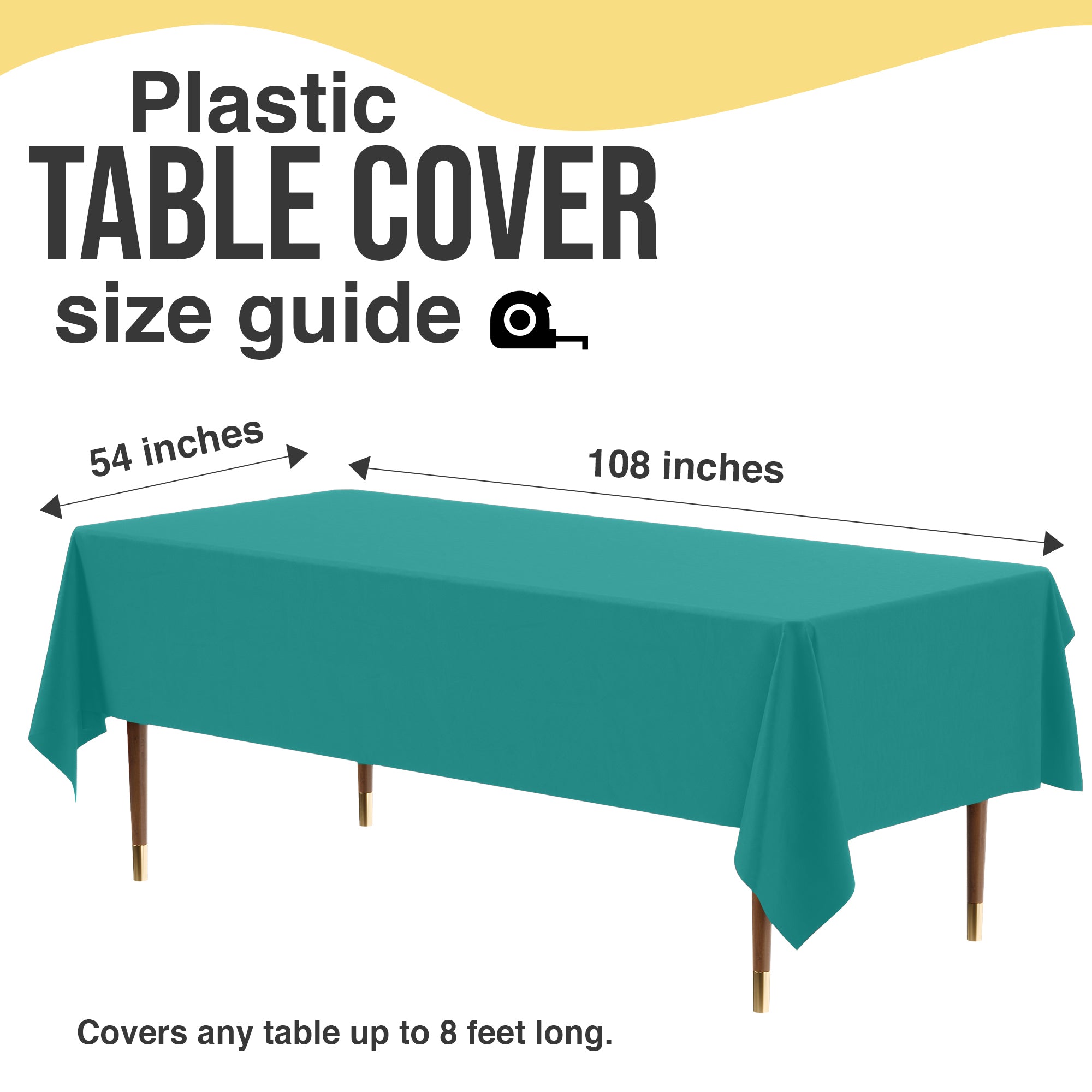 Premium Teal Rectangle Plastic Table Cover | 54 in. x 108 in.