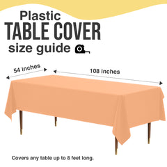 Premium Peach Plastic Table Cover | 54 in. x 108 in.
