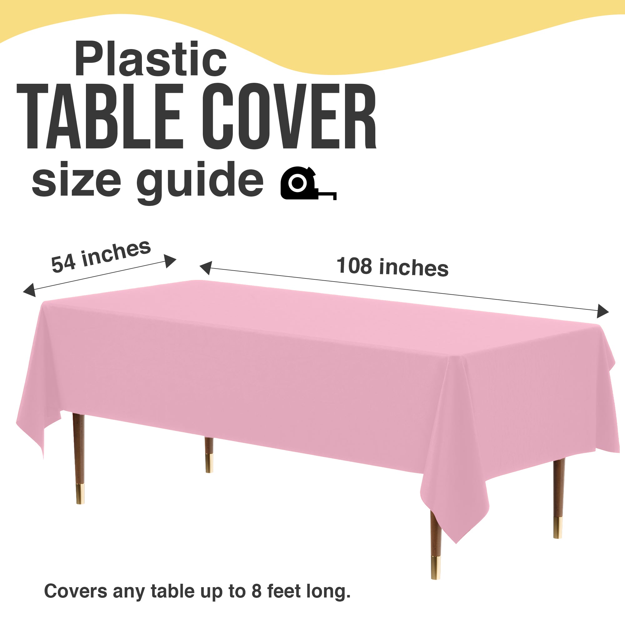 Premium Pink Plastic Table Covers | 6 Pack | 54 in. x 108 in.
